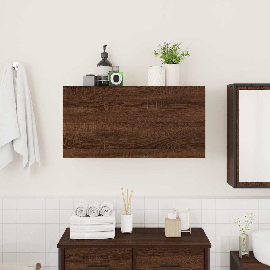 Veggskap Til Baderom Brun Eik 80X25X40 Cm Konstruert Tre