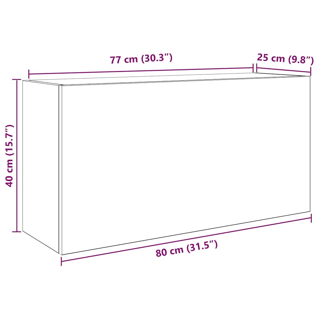Veggskap Til Baderom Gammelt Tre 80X25X40 Cm Konstruert Tre