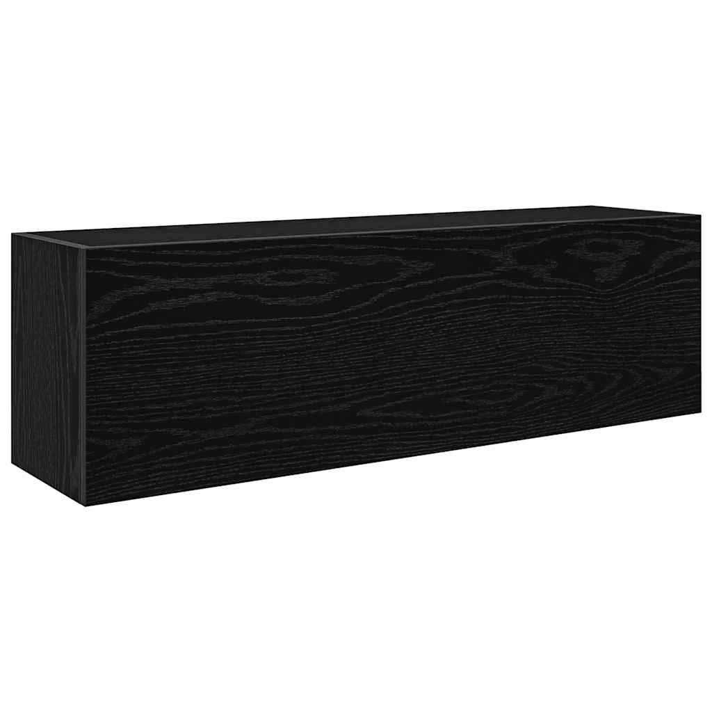 Veggskap Til Baderom Svart 100X25X30 Cm Konstruert Tre