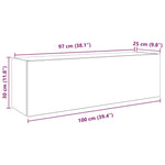 Veggskap Til Baderom Svart 100X25X30 Cm Konstruert Tre