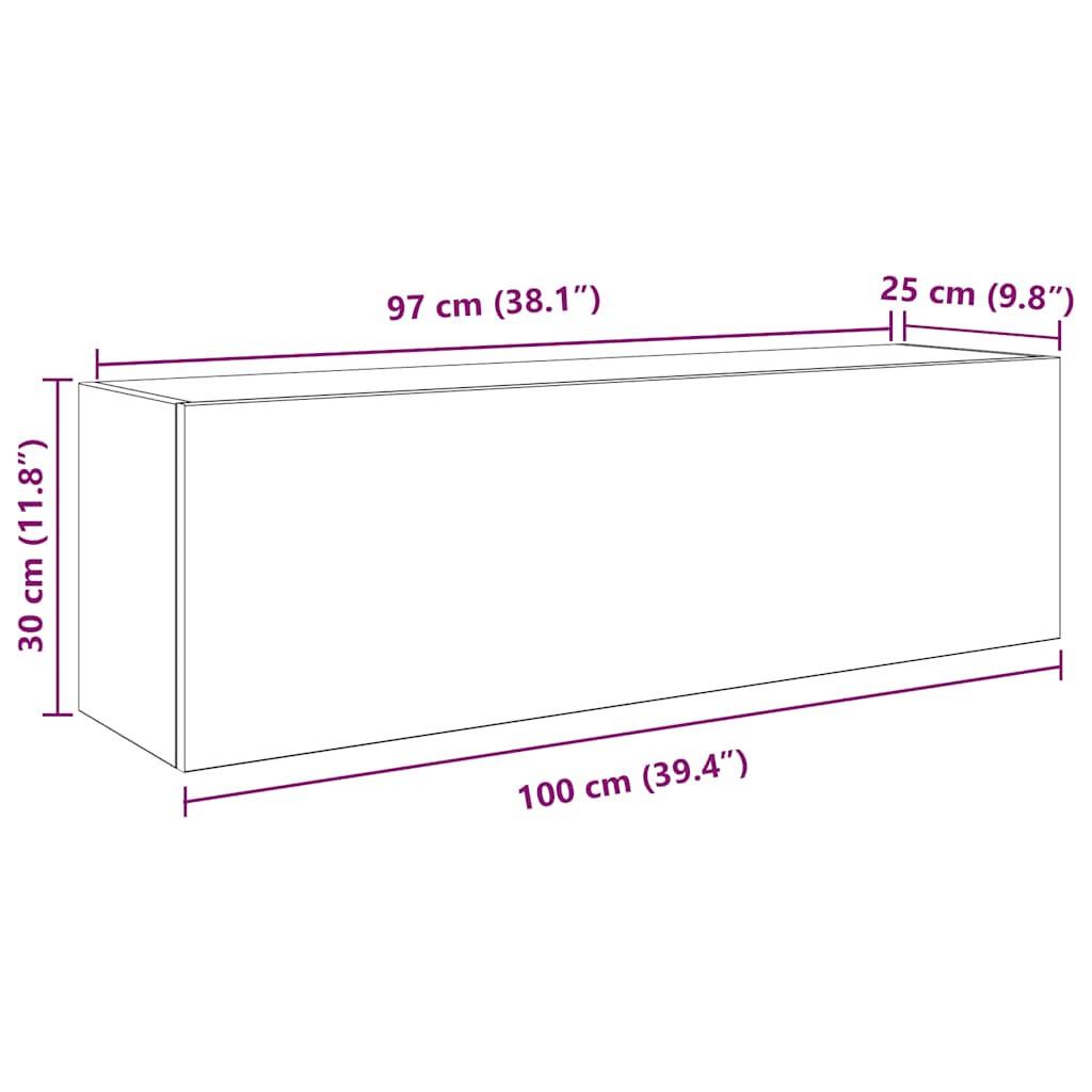 Veggskap Til Baderom Svart 100X25X30 Cm Konstruert Tre