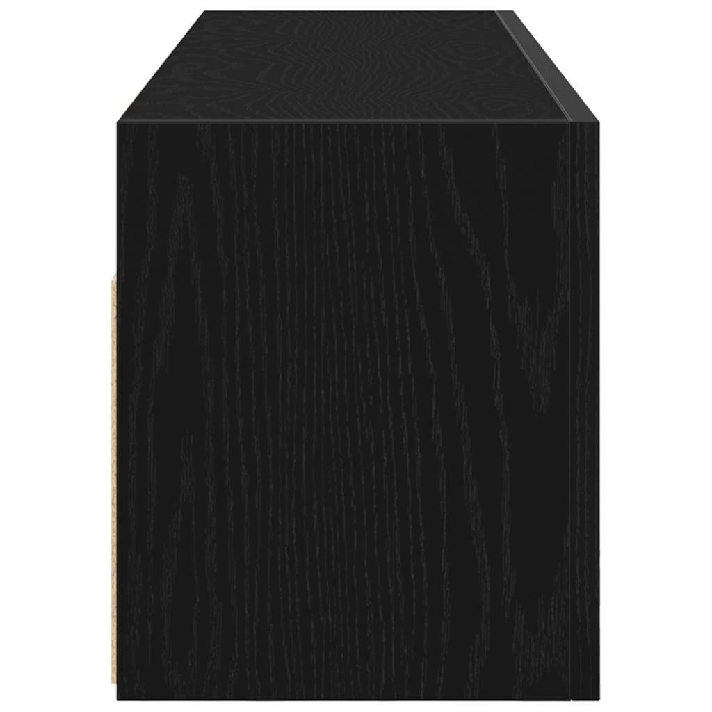 Veggskap Til Baderom Svart 100X25X30 Cm Konstruert Tre