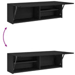 Veggskap Til Baderom Svart 100X25X30 Cm Konstruert Tre