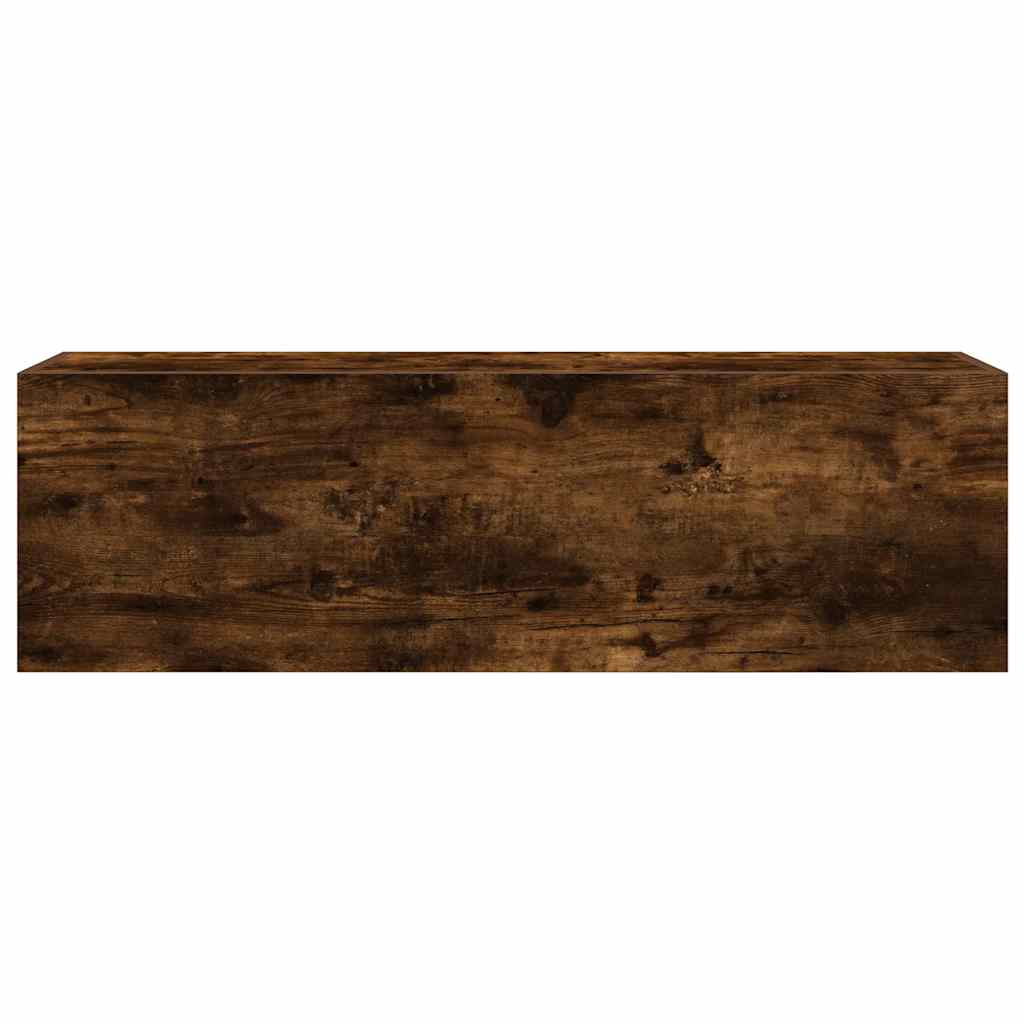 Veggskap Til Baderom Røkt Eik 100X25X30 Cm Konstruert Tre