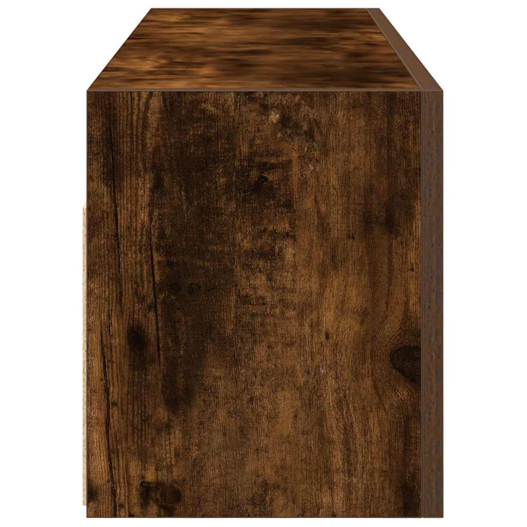 Veggskap Til Baderom Røkt Eik 100X25X30 Cm Konstruert Tre