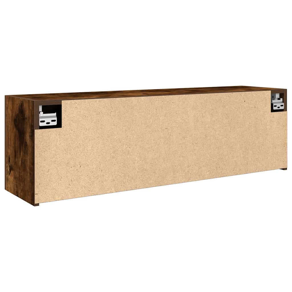 Veggskap Til Baderom Røkt Eik 100X25X30 Cm Konstruert Tre