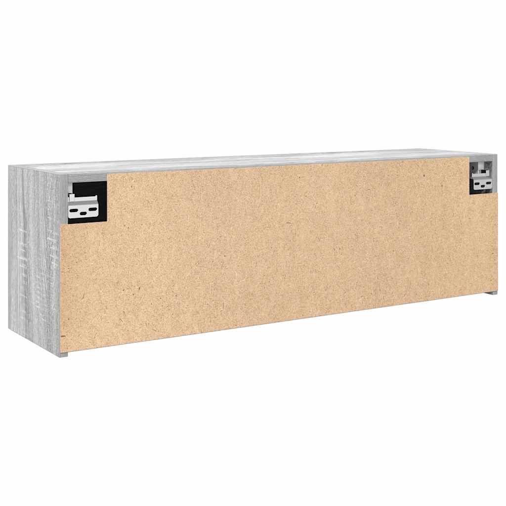 Veggskap Til Baderom Grå Sonoma 100X25X30 Cm Konstruert Tre
