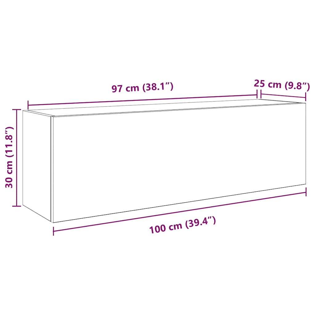 Veggskap Til Baderom Artisan Eik 100X25X30 Cm Konstruert Tre