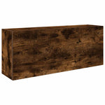 Veggskap Til Baderom Røkt Eik 100X25X40 Cm Konstruert Tre