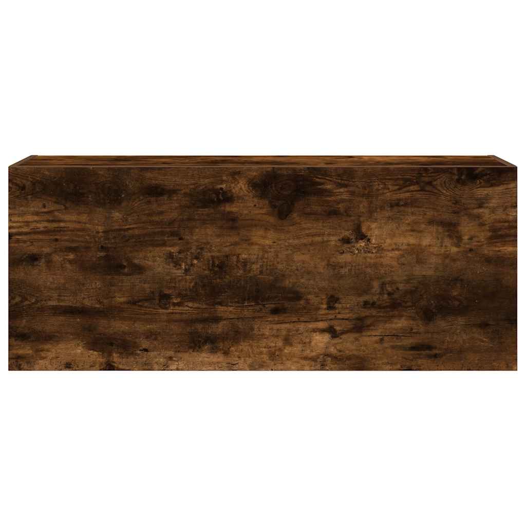 Veggskap Til Baderom Røkt Eik 100X25X40 Cm Konstruert Tre