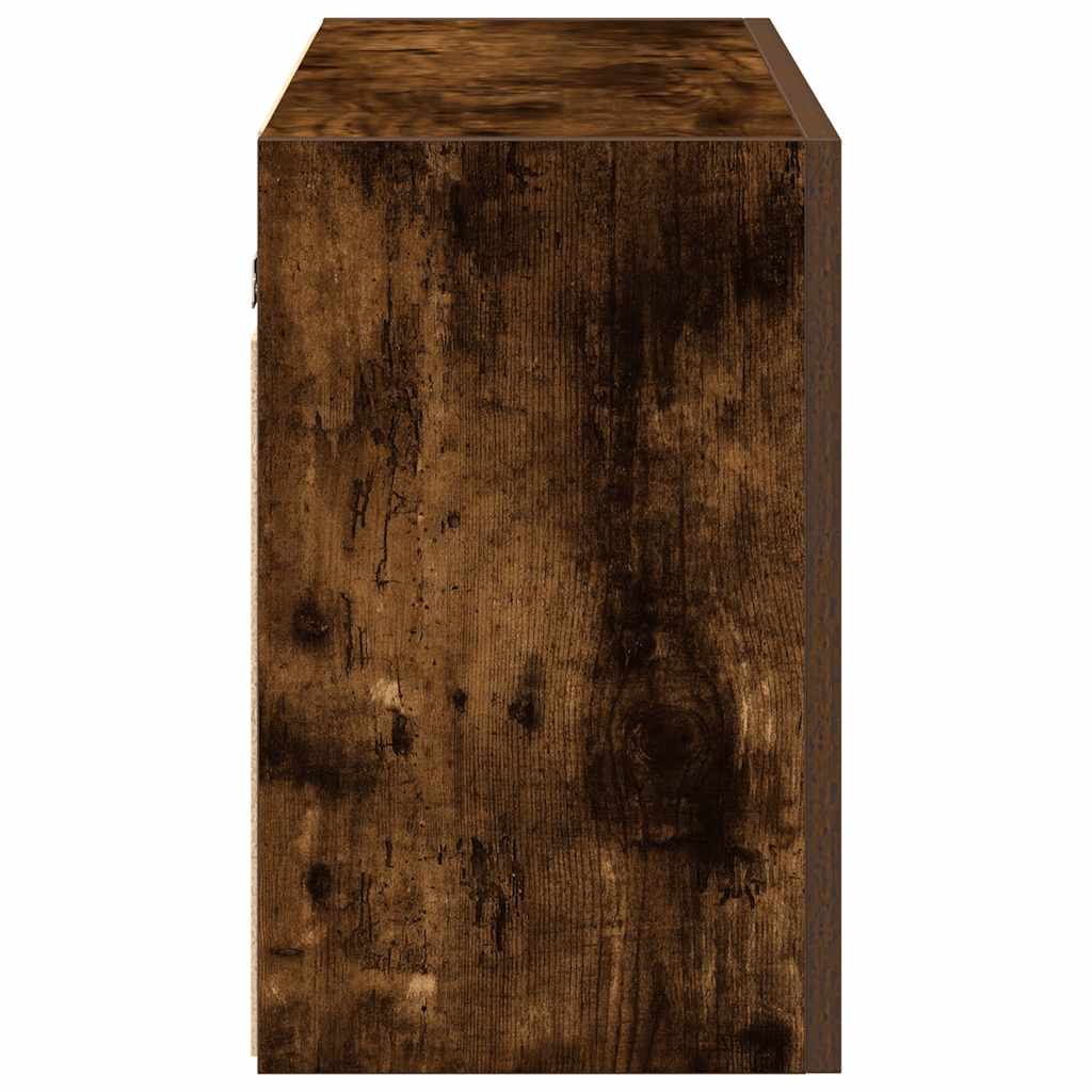 Veggskap Til Baderom Røkt Eik 100X25X40 Cm Konstruert Tre