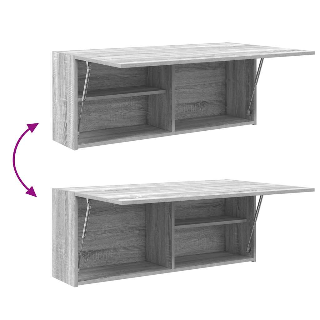 Veggskap Til Baderom Grå Sonoma 100X25X40 Cm Konstruert Tre