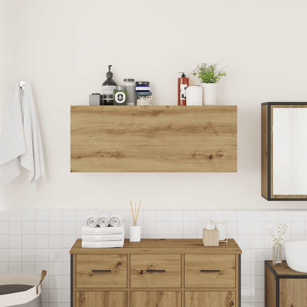 Veggskap Til Baderom Artisan Eik 100X25X40 Cm Konstruert Tre