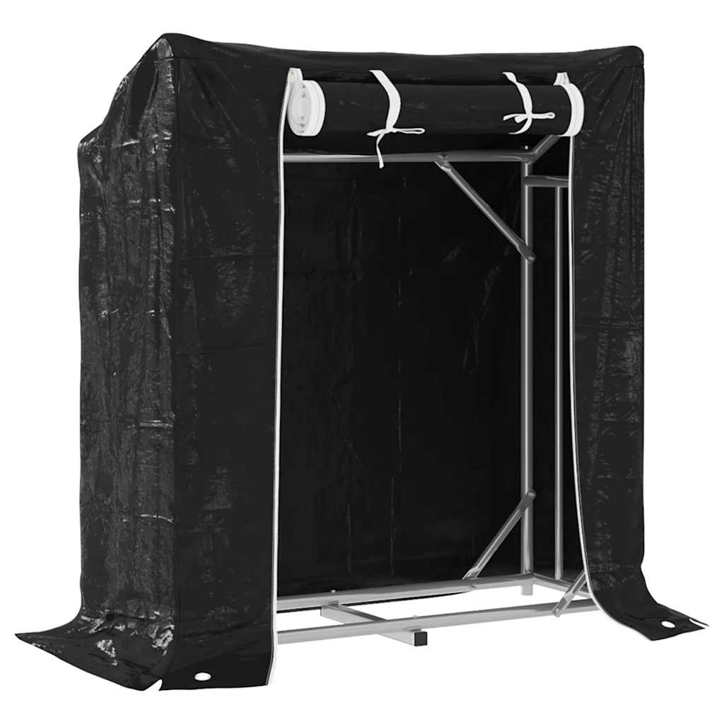 Vedstativ Med Ståltråd 100,5X40,5X110,5 Cm Galvanisert Stål