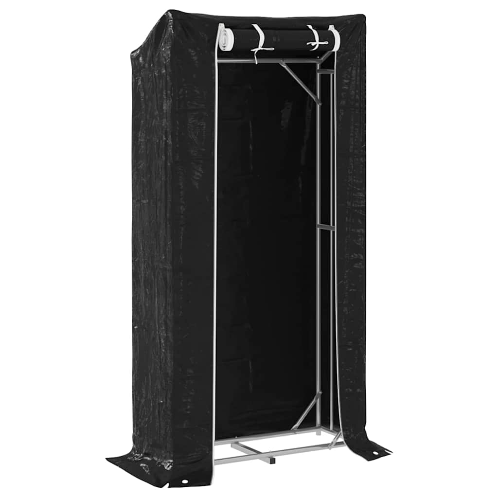 Vedstativ Med Regntrekk 100X40X200 Cm Galvanisert Stål