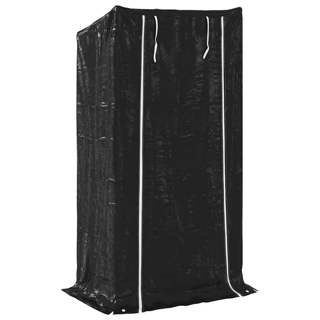 Vedstativ Med Regntrekk 100X40X200 Cm Galvanisert Stål