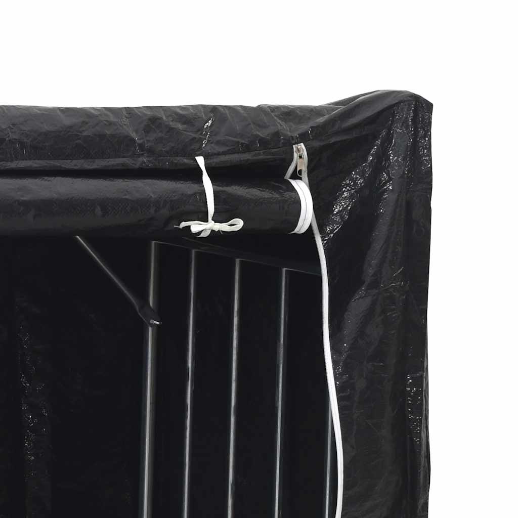 Vedstativ Med Regntrekk 100X40X200 Cm Galvanisert Stål
