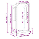 Vedstativ Med Regntrekk 100X60X200 Cm Galvanisert Stål