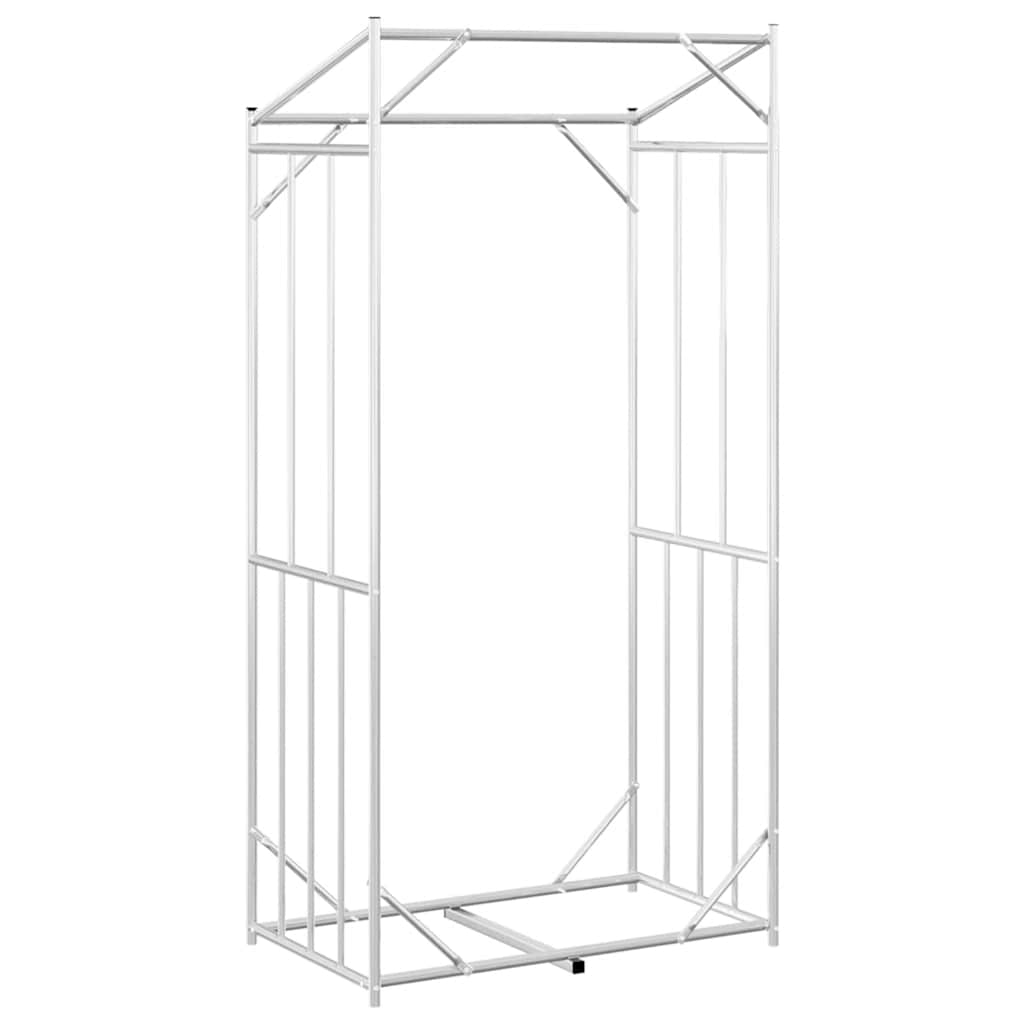 Vedstativ Med Regntrekk 100X60X200 Cm Galvanisert Stål