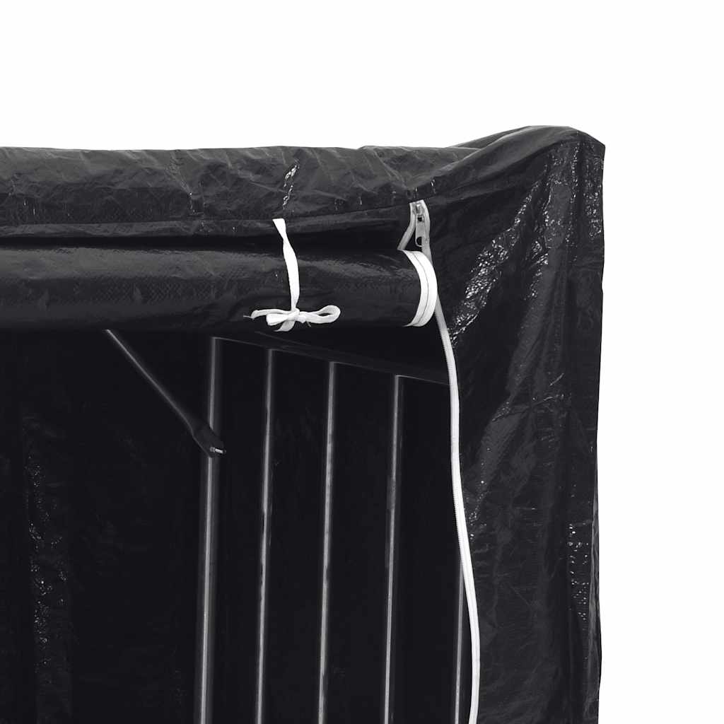 Vedstativ Med Regntrekk 100X60X200 Cm Galvanisert Stål