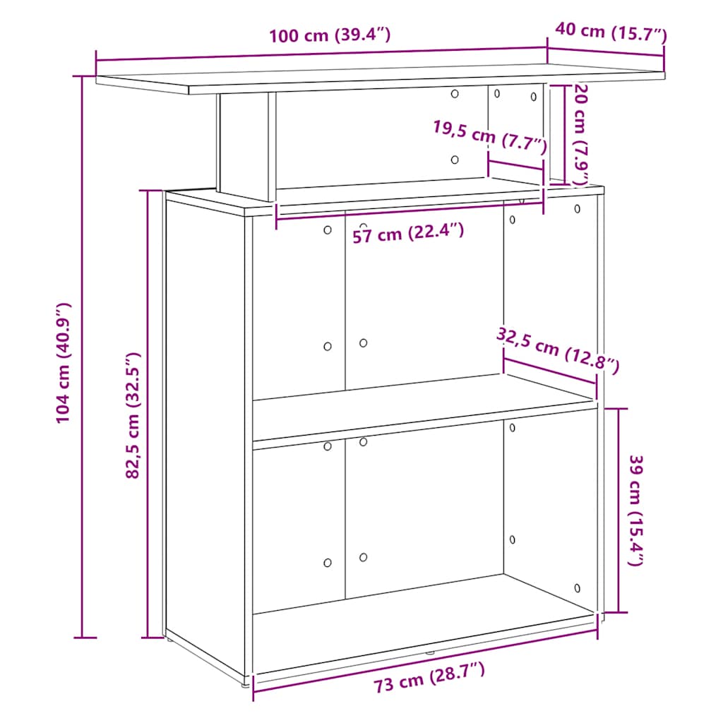 Resepsjonspult Gammelt Tre 100X40X104 Cm Konstruert Tre