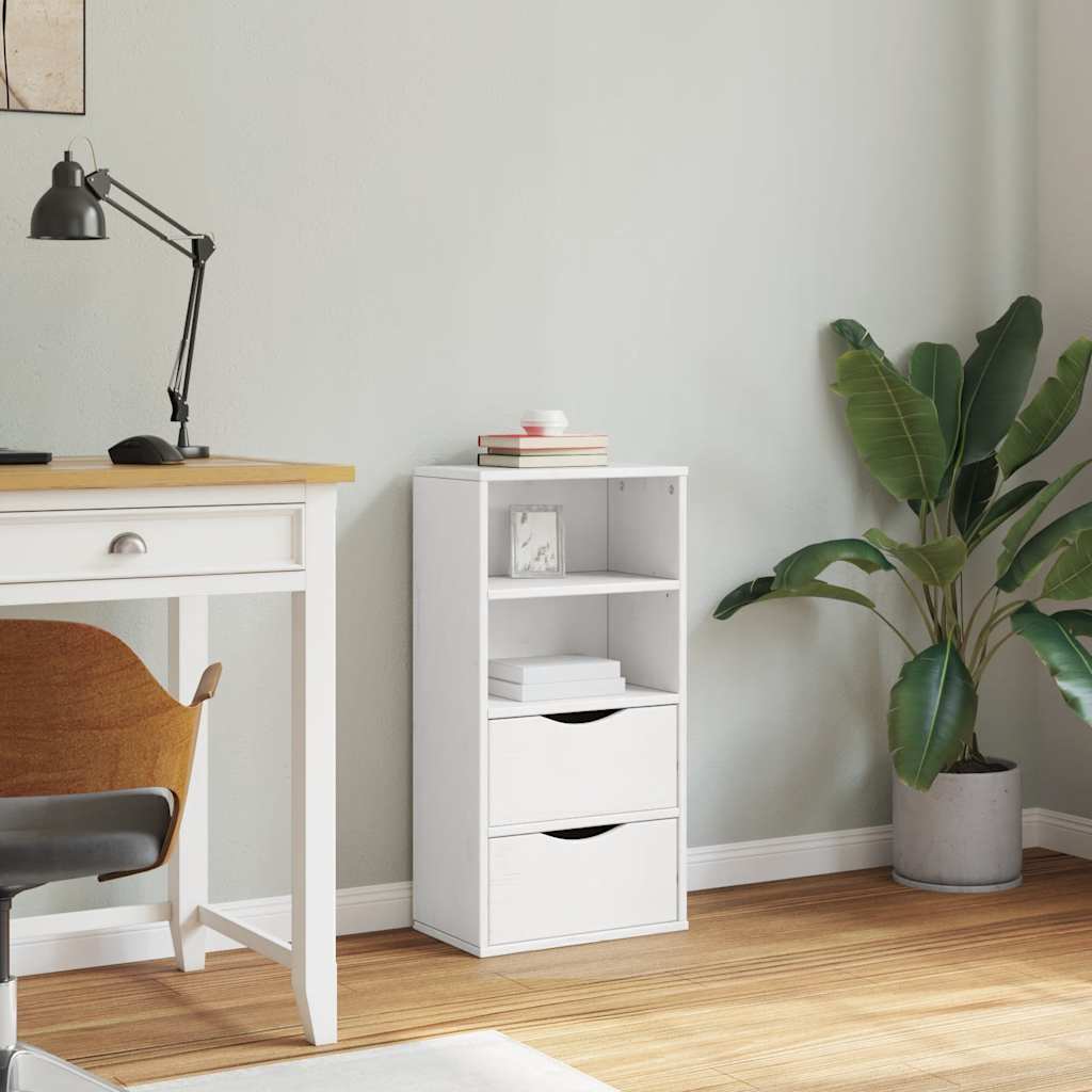 Sideskap Med Skuffer Odda Hvit 40X24X79 Cm Heltre Furu