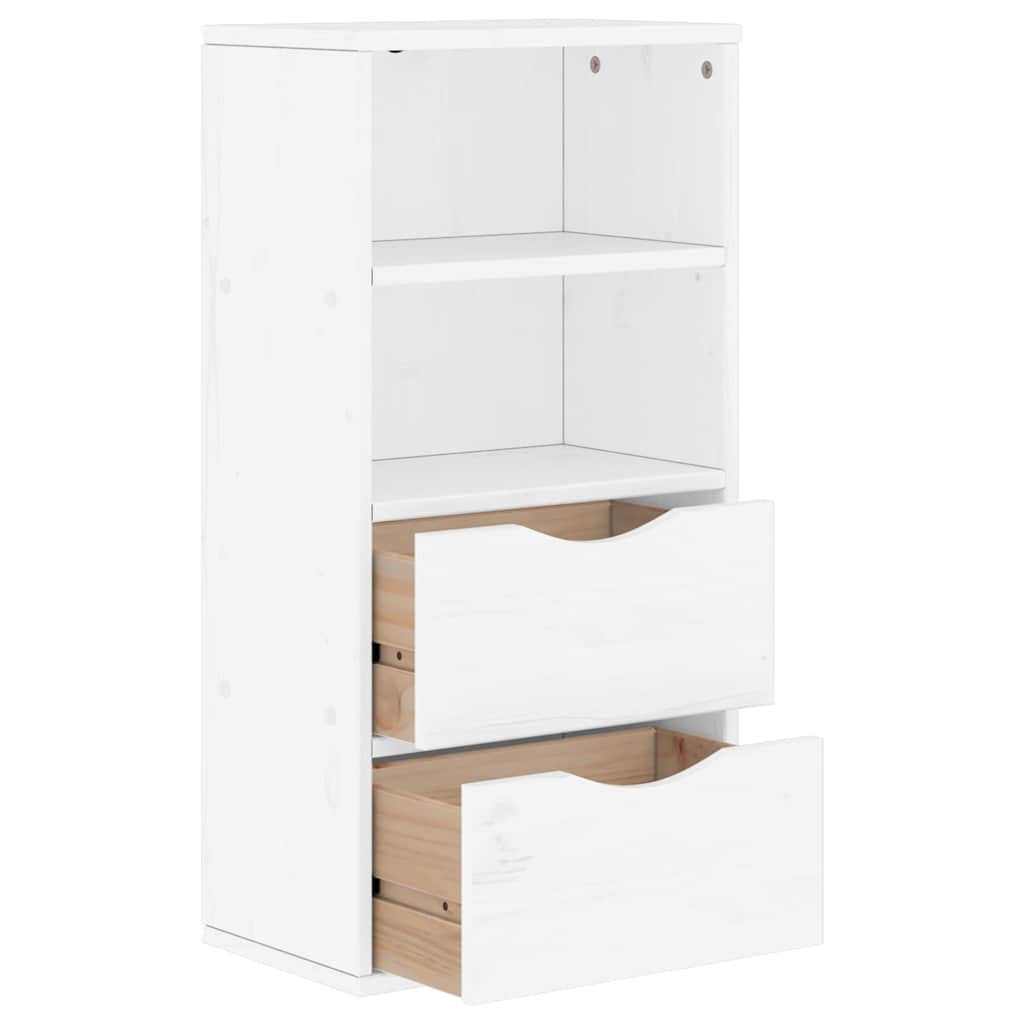 Sideskap Med Skuffer Odda Hvit 40X24X79 Cm Heltre Furu