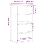 Sideskap Med Skuffer Odda Hvit 40X24X79 Cm Heltre Furu