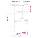 Sideskap Odda Hvit 40X24X79 Cm Heltre Furu