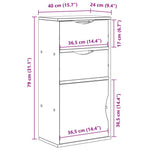 Sideskap Med Skuffer Odda 40X24X79 Cm Heltre Furu