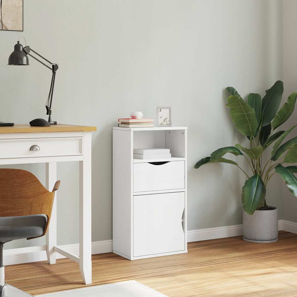 Sideskap Med Skuff Odda Hvit 40X24X79 Cm Heltre Furu