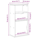 Sideskap Med Skuff Odda Hvit 40X24X79 Cm Heltre Furu