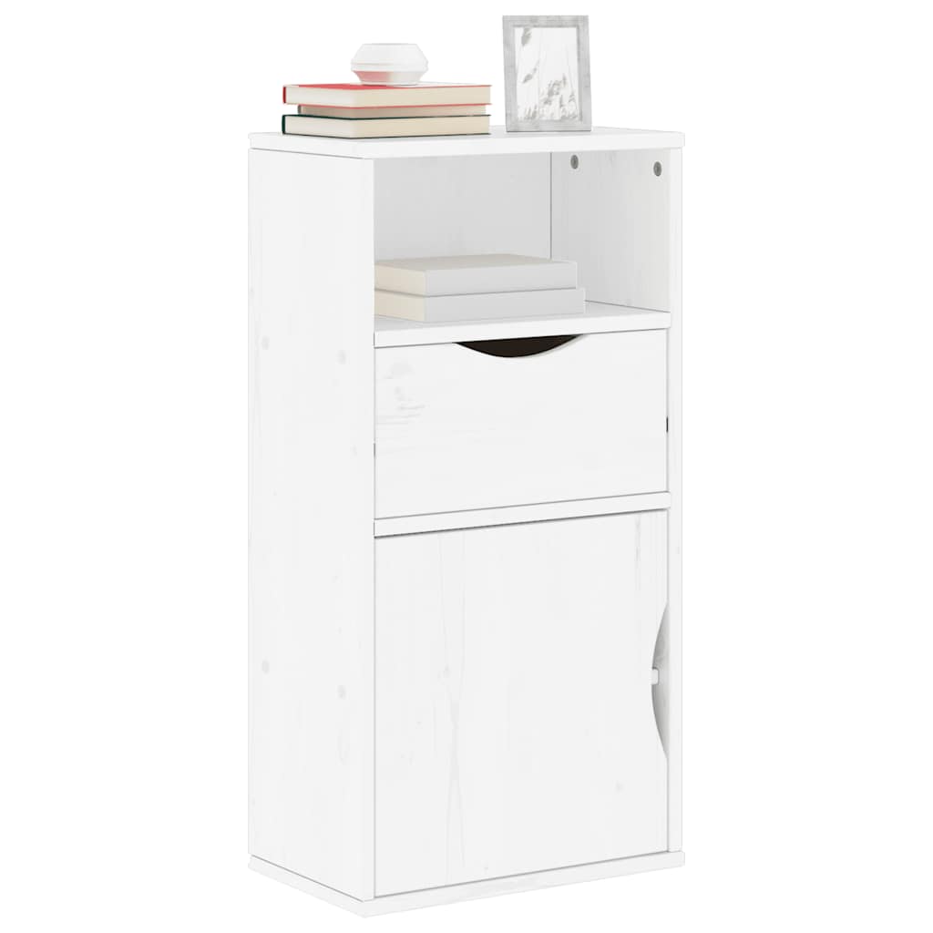 Sideskap Med Skuff Odda Hvit 40X24X79 Cm Heltre Furu