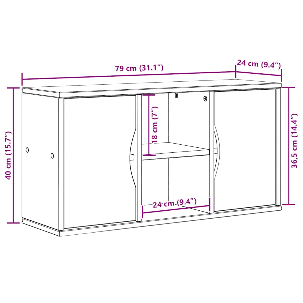 Tv-Skap Odda Hvit 79X24X40 Cm Heltre Furu