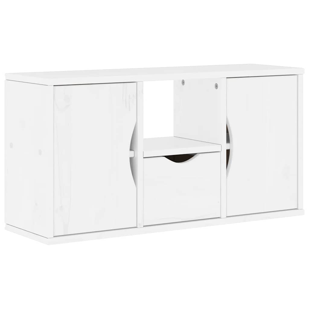 Tv-Skap Med Skuff Odda Hvit 79X24X40 Cm Heltre Furu
