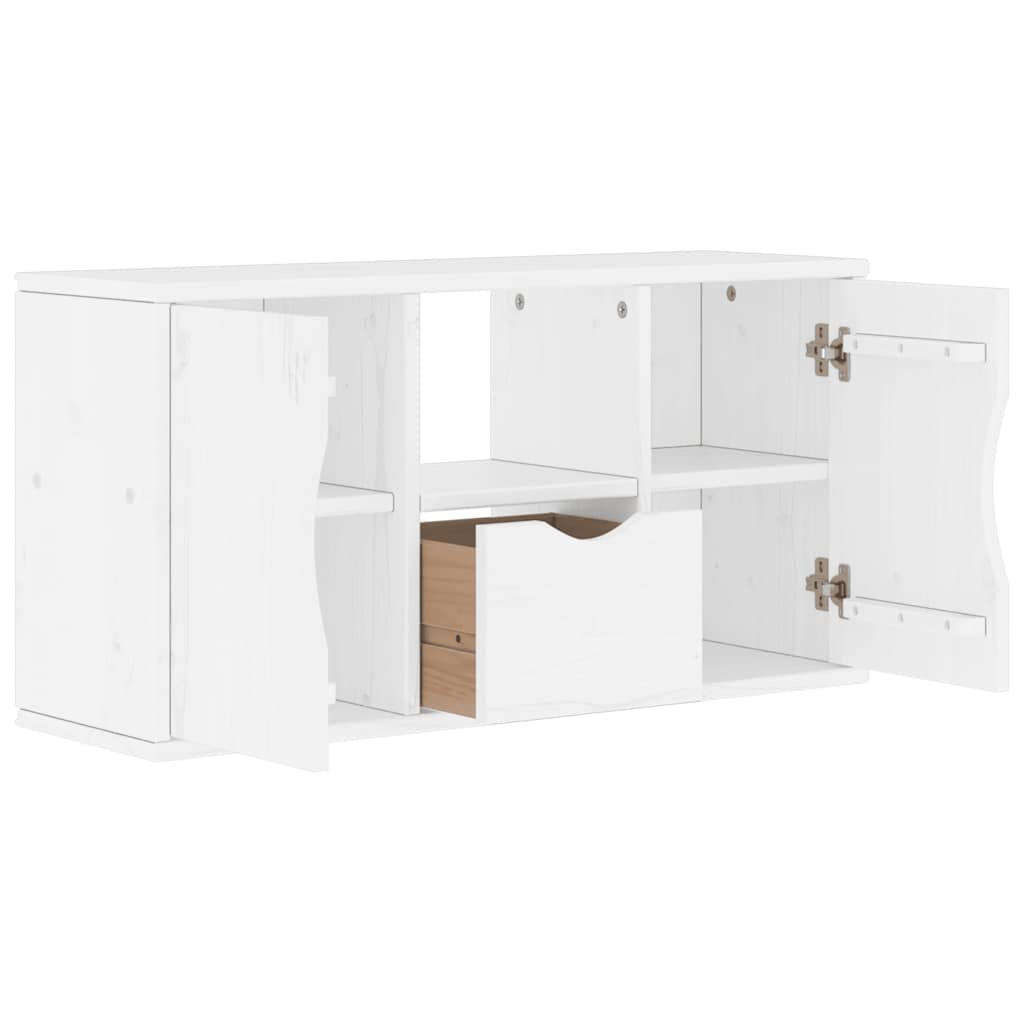 Tv-Skap Med Skuff Odda Hvit 79X24X40 Cm Heltre Furu