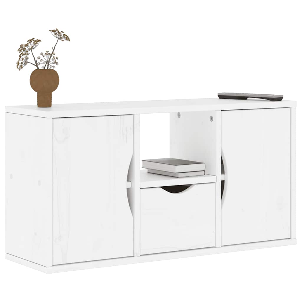 Tv-Skap Med Skuff Odda Hvit 79X24X40 Cm Heltre Furu