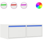 Tv-Benk Med Led-Lys Hvit 75X35,5X25 Cm