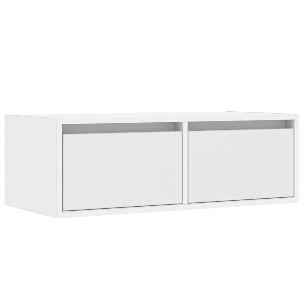 Tv-Benk Med Led-Lys Hvit 75X35,5X25 Cm