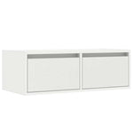 Tv-Benk Med Led-Lys Hvit 75X35,5X25 Cm