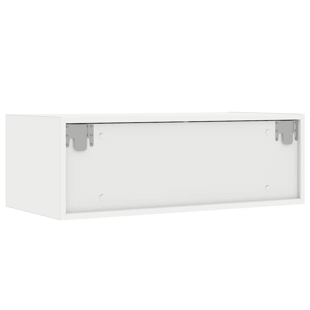 Tv-Benk Med Led-Lys Hvit 75X35,5X25 Cm