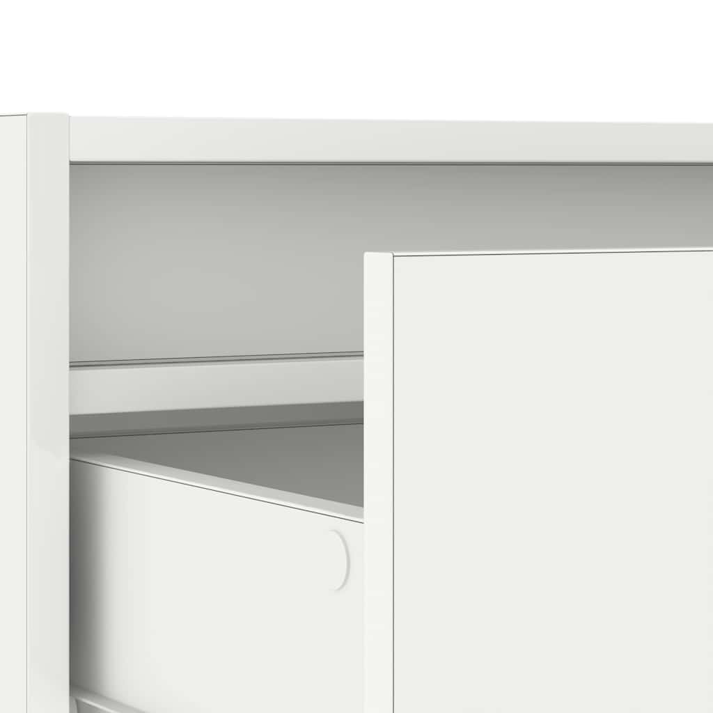 Tv-Benk Med Led-Lys Hvit 75X35,5X25 Cm