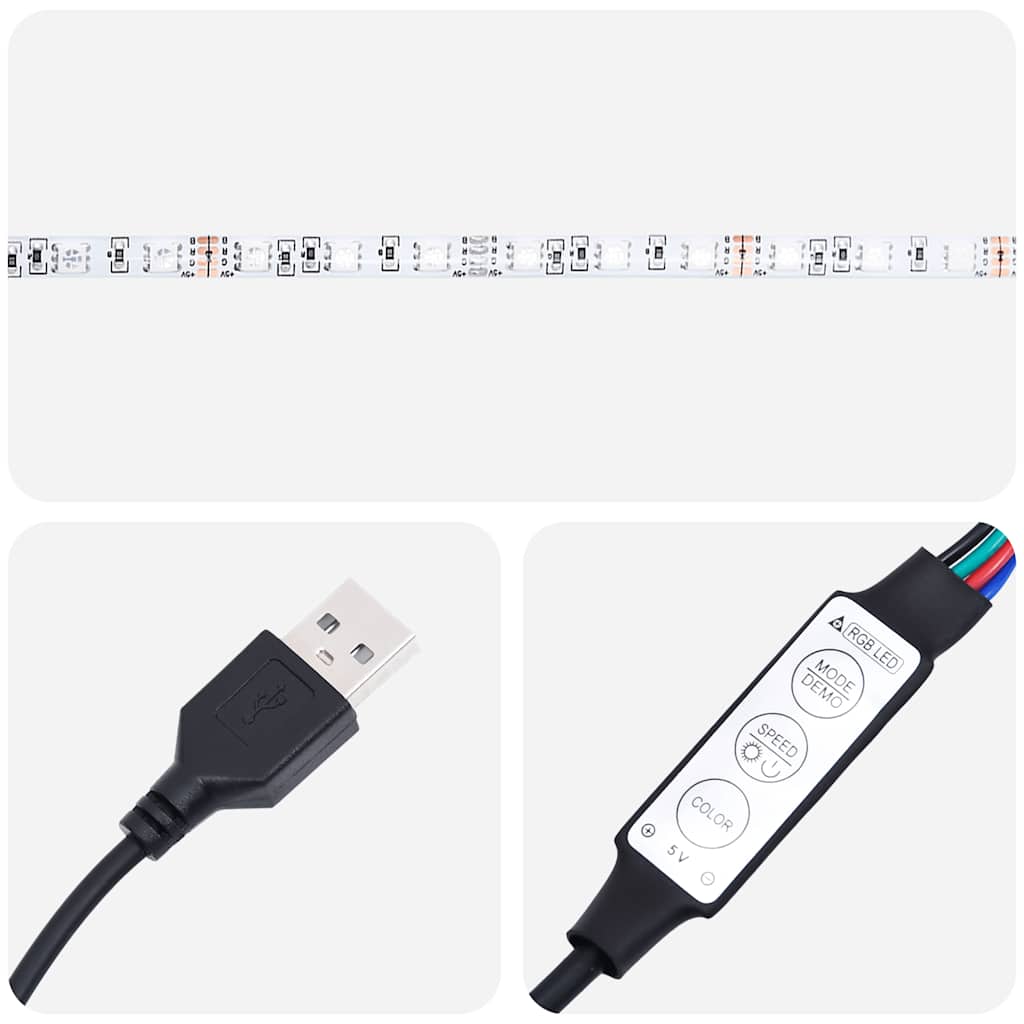 Tv-Benk Med Led-Lys Brun Eik 75X35,5X25 Cm