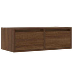 Tv-Benk Med Led-Lys Brun Eik 75X35,5X25 Cm