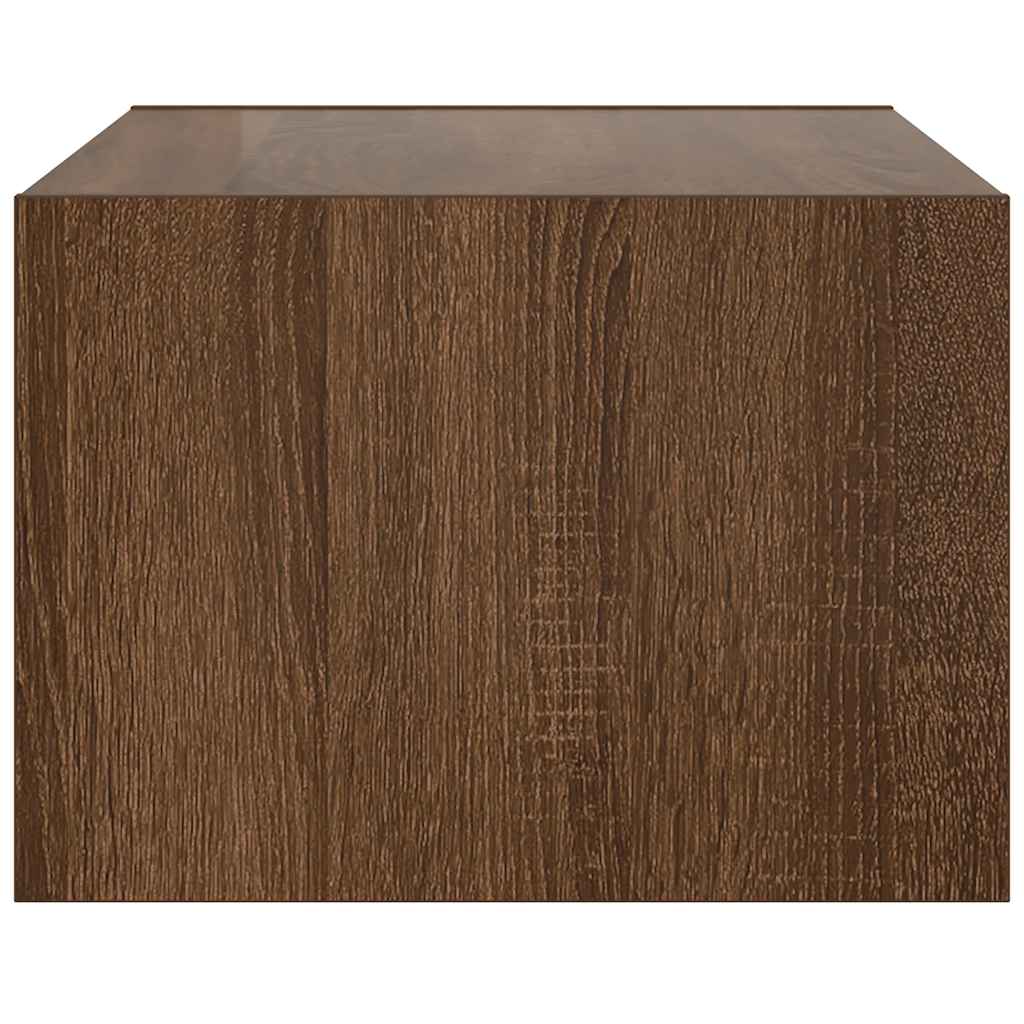 Tv-Benk Med Led-Lys Brun Eik 75X35,5X25 Cm