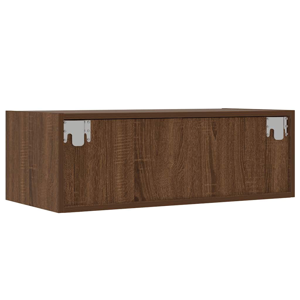 Tv-Benk Med Led-Lys Brun Eik 75X35,5X25 Cm