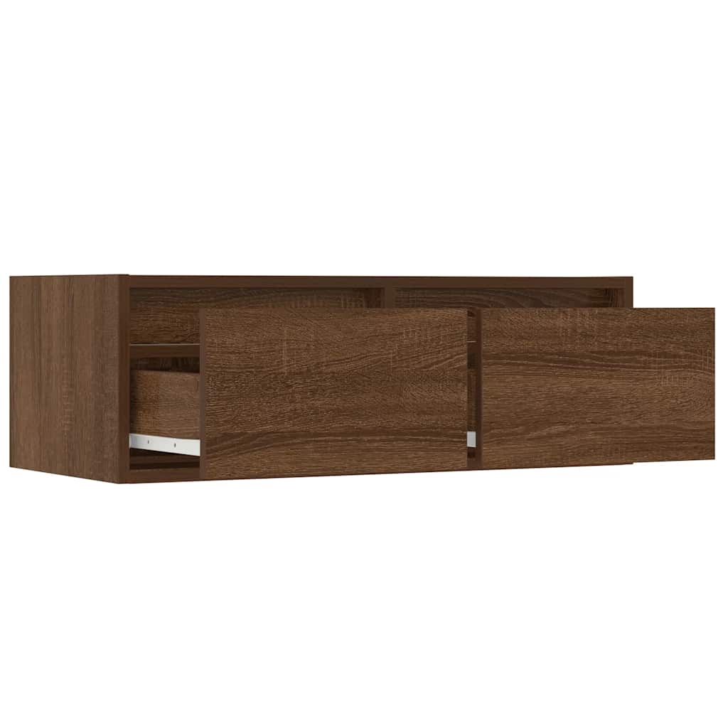 Tv-Benk Med Led-Lys Brun Eik 75X35,5X25 Cm