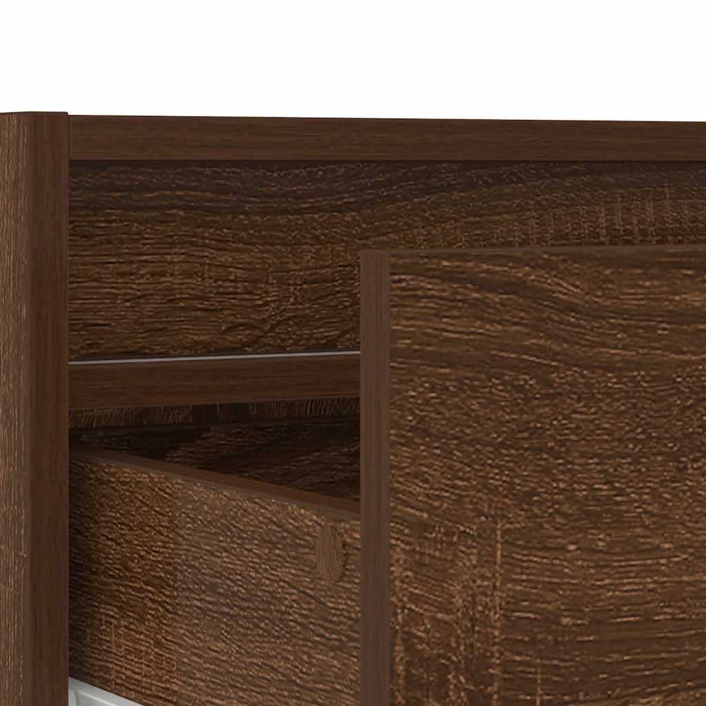 Tv-Benk Med Led-Lys Brun Eik 75X35,5X25 Cm