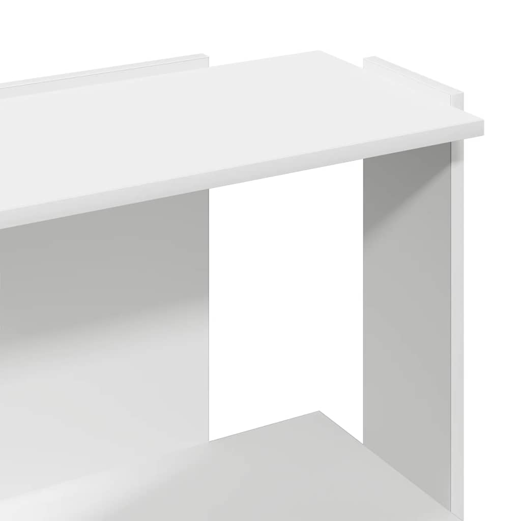 Bokhylle 3 Etasjer Hvit 60X30X80 Cm Konstruert Tre