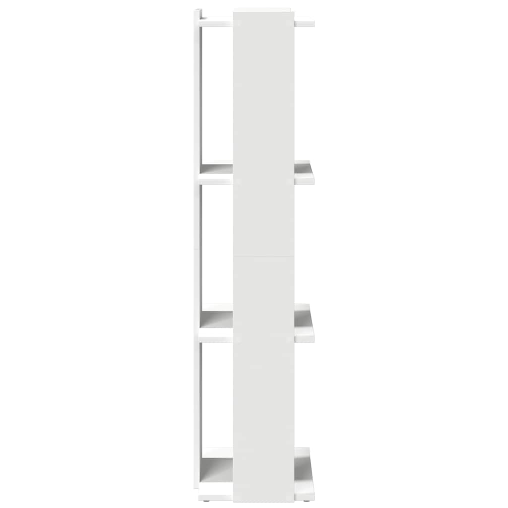 Bokhylle 3 Etasjer Hvit 60X30X120 Cm Konstruert Tre